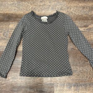 Matilda Jane grey polka dot ruffle top